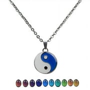 SIEYIO Alloy Necklace Taiji Bagua Yinyang Pendant Gothic Necklace Color Change Necklace