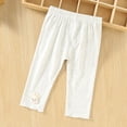 thumbnail image 2 of Afuyipoi Little Girls Cotton Lace Leggings Size 9M-3T Elastic Waist Breathable Lace Trim Capri Pants for Toddler Daily Play Outdoor School Casual Wear Gray Size 12M, 2 of 10