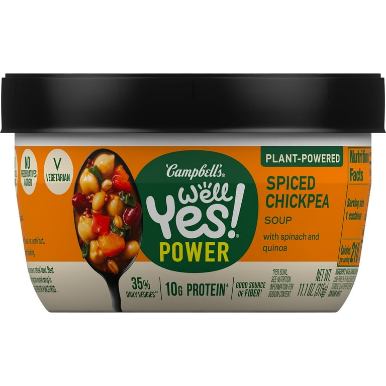 Campbell's Well Yes! Easy Eat Veg Lunch, Power Soup Bowl, Spiced