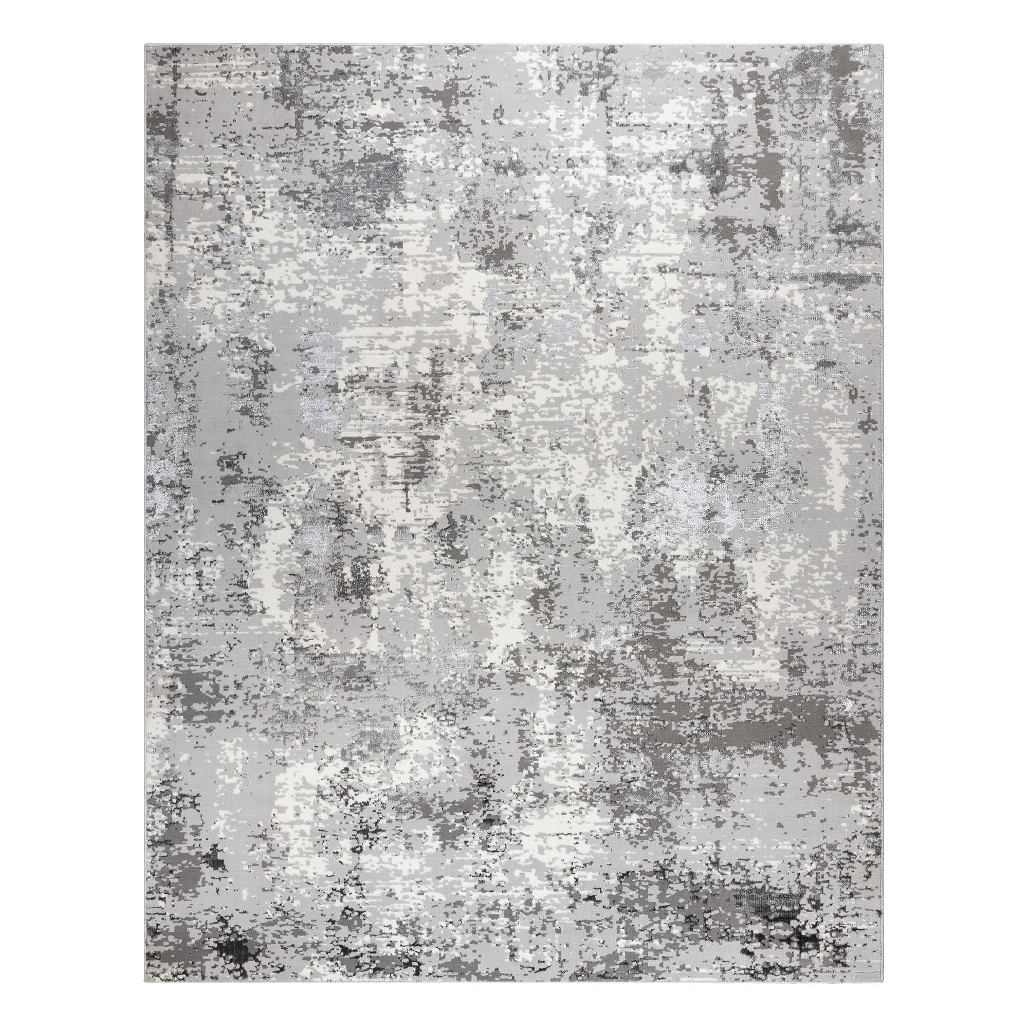 Gertmenian Braga Tiaga Modern Abstract Glam Grey Plush Polypropylene Area Rug, 6' x 9'