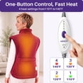 thumbnail image 4 of KEKOY Heating Pad for Back, Neck & Shoulders Pain Relief, Wearable Electric Heat Pad with Detachable Belt, 4 Heat Settings, 2-Hour Auto Shut-Off, Fast Heating, 24"x33", Burgundy, 4 of 10