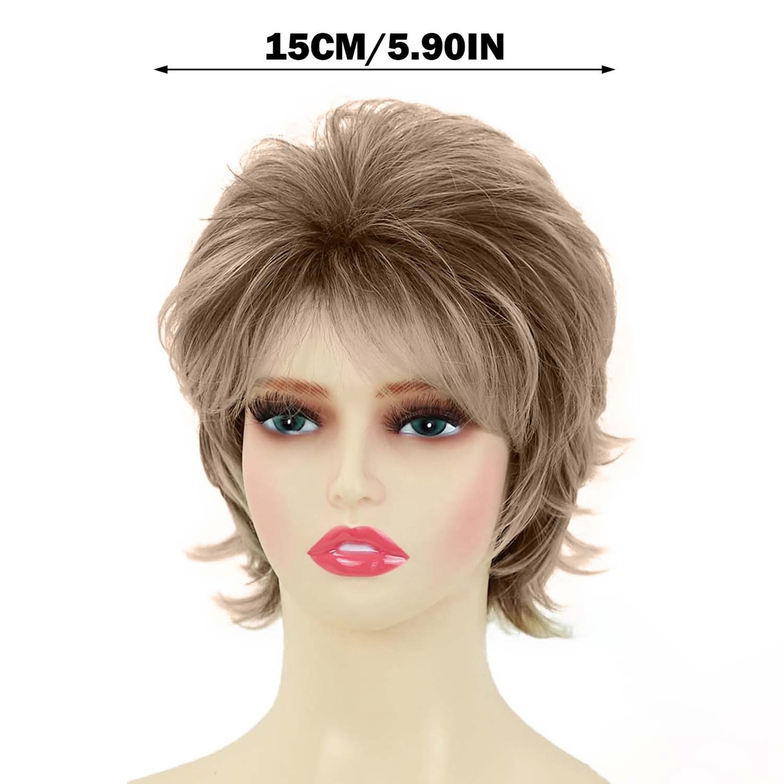 Ombre Blonde Bob Wig for Women, Short Straight Synthetic Wig Natural Looking Lace Front Style Wig for Daily Party(Gold,One Size)