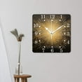thumbnail image 3 of 14 Inch Wall Clock Battery Operated Square Clock for Office, Kitchen, Outdoor, Living Room,Gold Fireworks Spiral Bright Galaxy Style, 3 of 4