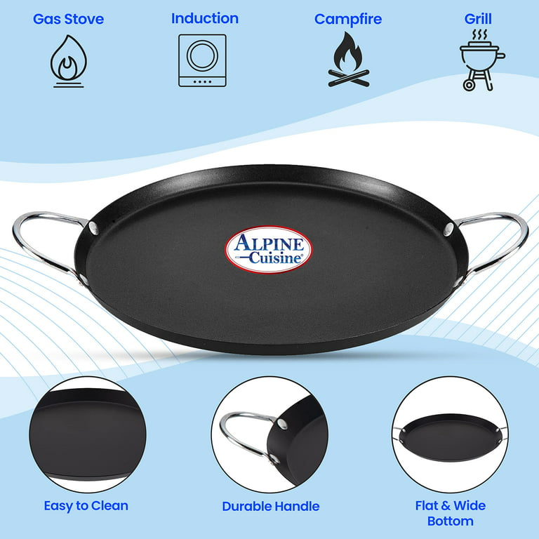 Alpine Cuisine Pre-seasoned Cast Iron Frypan 10-Inch - Black Cast Iron  Frypan - Durable, Heavy Duty Cooking Pans - Multipurpose Use Kitchen Pans