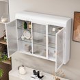 thumbnail image 2 of White 3 Door Arched Wall Cabinet With Glass. Elevate Your Rice Storage. Generous Quality Materials. Easy Installation. Stylish Mounted Glass - White. Enhance Bathroom Accessories Spacious Storage, 2 of 7