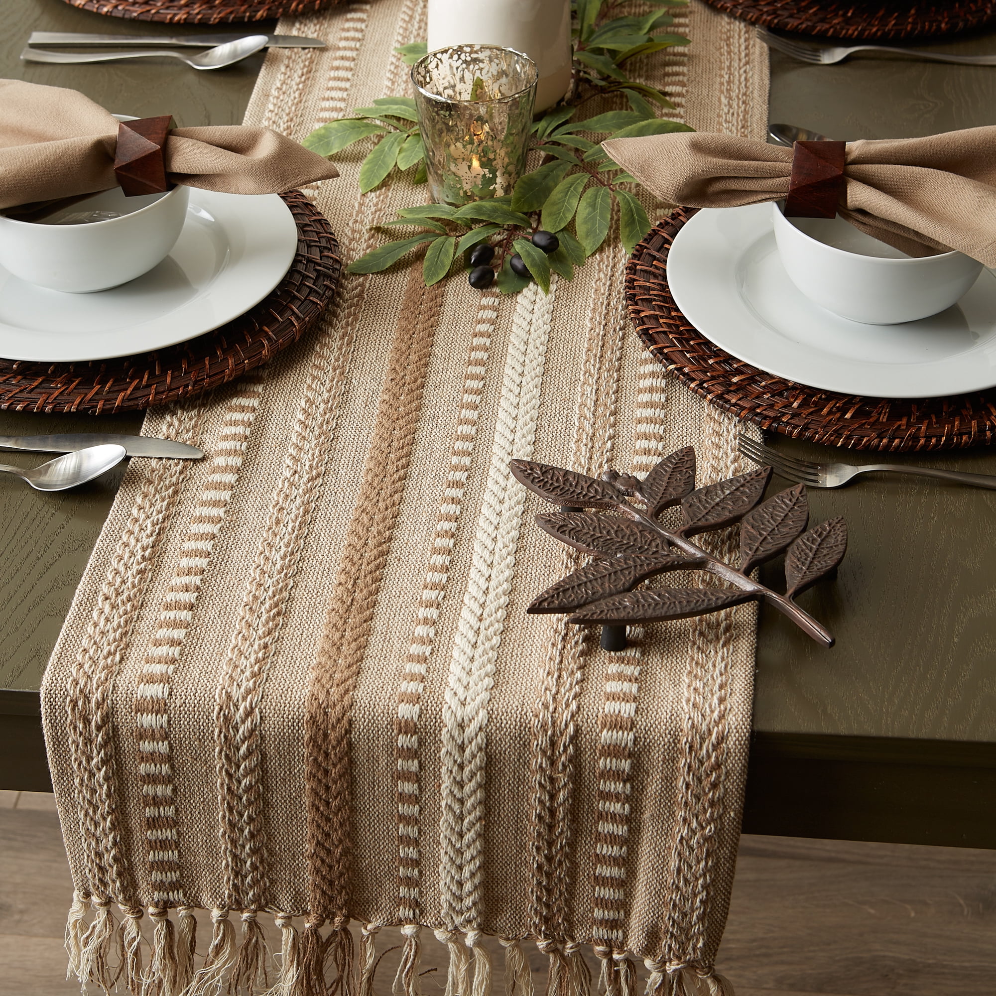 DII Braided Stripe Table Runner