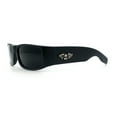 thumbnail image 6 of Mens Winged Skull Emblem Mad Dog Narrow Rectangle Hardcore Manly Sunglasses Matte Black, 6 of 8