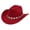 tg08#-Red, variant on Western Cowboy Hat for Men and Women with Metal Drops Gemstone Net Design Chain - Accessory for Parties and Fashion Events
