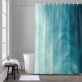 thumbnail image 5 of Blue Teal Ombre Shower Curtains for Bathroom, Coastal Beach Abstract Modern Washable Fabric Shower Curtain with Hooks Waterproof Bathroom Decor Sets, 66 x 72 Inches, 5 of 9