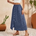 thumbnail image 5 of Maoxin Skirt for Women Women's Summer Solid Embroidery Elastic Waist Linen Ankle Skirt ,Khaki,L, 5 of 8