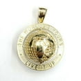 thumbnail image 2 of 10k yellow gold round globe planet earth world map pendant 2 sides 3D gift 11.7g, 2 of 12