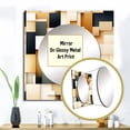 thumbnail image 3 of Designart "Taupe-Tinged Abstract Blockchain Blocks I" 0 Square Mirror For Wall Decor - Large Beige Square Mirror Printed Wall Decor - Modern Square Living Room Mirror, 3 of 5