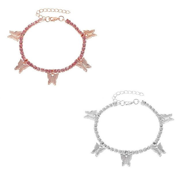 onlyliua Ofertas Del Día Por Tiempo Limitado Pulseras de Pie para Mujer, Joyería de Playa para Tobillo y Pie para Mujer, Diamantes de Imitación Pequeños