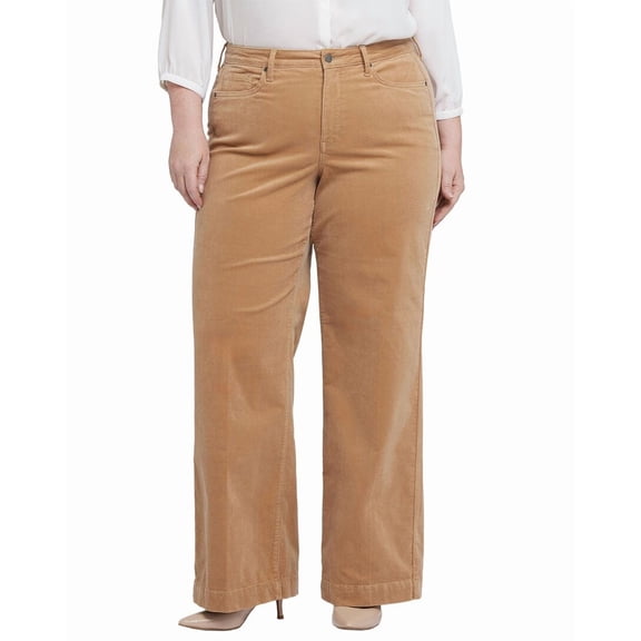 NYDJ womens Plus Teresa Sand Dune Wide Leg Jean, 18W
