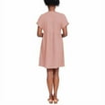 thumbnail image 3 of Briggs Womens V-Neck Linen Blend Dress Size: M, Color: Misty Mauve, 3 of 5