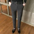 thumbnail image 5 of Pantalones rectos para hombre Sastrería social Trajes de hombre Pantalones Elásticos Negocios Trenzados Slim Fit Caqui Elástico Diseñador Ropa Arriba, 5 of 5