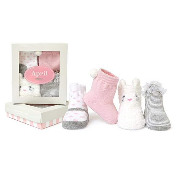 Chaussettes - Trumpette - Assortiment de Pastels pour Filles (Ensemble de 4) 0-12M