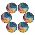 thumbnail image 3 of Round Placemats Set of 4 Heat Resistant Washable Kitchen Table Decorations 15.4in Rainbow-colored Sinuous Marble, 3 of 7