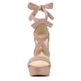 thumbnail image 2 of Sandalias De Tacones De Plataforma con Cordones para Mujer Rosa Polvo 36, 2 of 6