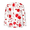 thumbnail image 5 of yoeyez Halloween T Shirts for Women Long Sleeve V Neck Lightweight Tees Loose Fashion Casual Fall Tunic Tops Red,S, 5 of 6