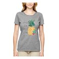 thumbnail image 2 of Pineapple Stand Tall Wear Crown And Stay Sweet Inside Arty Inspirational Pop Culture Womens Graphic T-Shirt, Heather Grey, 3XL, 2 of 3