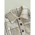 thumbnail image 4 of Baby Boy Plaid Shirt Romper 6M 12M 18M 24M Flannel Long Sleeve Oversized Tops Infant Button Down Fall Clothes, 4 of 10