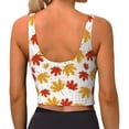 thumbnail image 3 of Lsque Maple Leaf Printed Women'S Sports Bra, Compression, Moisture Wicking, High-Impact Sports Bra For Women,Supportive sports bra-Large, 3 of 9
