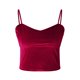 thumbnail image 5 of Gibobby Blusa corta de terciopelo con ombligo descubierto para mujer(Vino,CH), 5 of 5