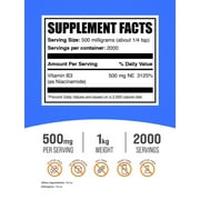 BulkSupplements Niacinamide Powder - Vitamin B3, B Vitamin Supplement, 500mg per Serving, 1kg (2.2 lbs)