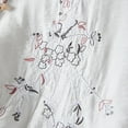thumbnail image 4 of Tittly Womens Linen Tops Womens Oversized Button Down Shirts Linen Tunics for Women 3/4 Sleeve Linen Shirts For Women 2025 Cotton Summer Retro Boho Tops Vacation Blouse White, 4 of 6