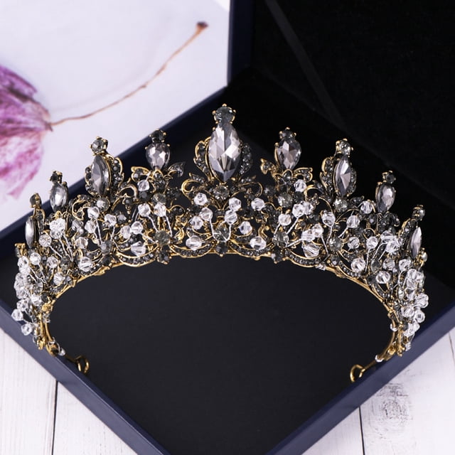 Fiudx Liquidación De Joyas Diadema De Flores De Circonio Negro Con Diamantes Y Corona Elegante De Lujo Para Mujer