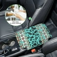 thumbnail image 5 of Renewold American Tribal Cow Print Teal Auto Center Console Armrest Cover Arm Rest Seat Box Protective Cover with Side Storage Pockets Comfortable Middle Console Pad for Car Side Storage Box, 5 of 9