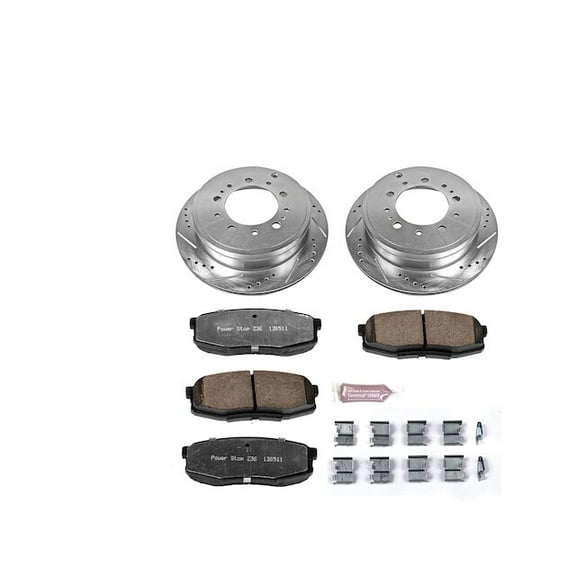 Rear Brake Pad and Rotor Kit - Compatible with 2007 - 2021 Toyota Tundra 2008 2009 2010 2011 2012 2013 2014 2015 2016 2017 2018 2019 2020