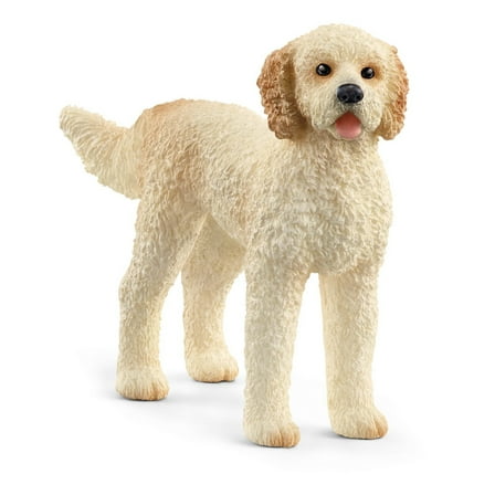 Schleich Farm World Goldendoodle Dog Figurine - Highly Detailed and Durable Animal Toy, Fun and Educational Play for Boys and Girls, Gift for Kids Ages 3 