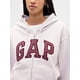 thumbnail image 3 of Sudadera con capucha y cierre completo con logo GAP para mujer color niebla talla M, 3 of 4