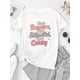 thumbnail image 3 of Colorful & Cute English Quote Print Women's Fashion Tee - Casual Round Neck Short Sleeve, Stretchy Polyester Blend, Machine Washable Summer Top, 3 of 8