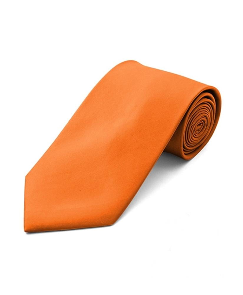 Men's Classic Solid Orange Wedding Neck Tie