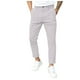 thumbnail image 1 of Pantalones informales de color liso con doble pliegue para hombre: corte holgado, versátiles para el trabajo y el fin de semana, material de poliéster, 1 of 8