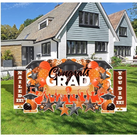 Victory Store Orange Congrats Grad 36 x 72 Graduation Party Sign 22775