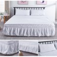 thumbnail image 2 of Wrap Around Bed Skirt Elastic Silky Soft Dust Ruffle Pleated Bed Skirt Home Skirt Bedspread-white-180x200x40cm(71x79x16inch), 2 of 6