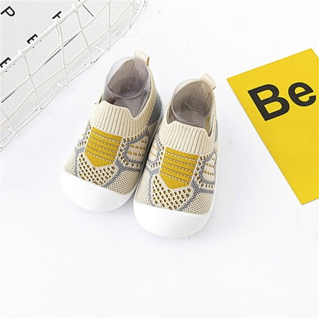 

Toddler Kids Baby Boys Girls Shoes First Walkers Breathable Soft Antislip Wearproof Crib Shoes Prewalker Sneaker Khaki 28
