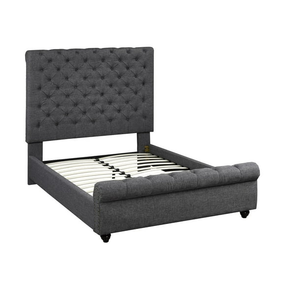 Evelyn Queen Platform Bed, Grey