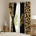 thumbnail image 3 of Feelyou Bowknot Monogrammed M Black Out Curtains for Girl, Leopard Cheetah Print Curtains Pack of 2 (42x63 Each), Modern Fashion Style Bedroom Curtains, Living Room Curtains Decor, 3 of 6