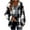 Black, variant on VEKDONE Women Plaid Hooded Jackets Button Down Drawstring Fleece Shackets Jackets Fall Winter Long Sleeve Plus Size Shirts Coat Fashion Clothing
