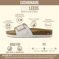 thumbnail image 2 of Cushionaire Leeds Sandals for Women, Slip On Big Buckle Slide Womens Sandals with Memory Foam Footbed, Comfortable Summer Footwear, 2 of 25