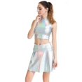 thumbnail image 3 of Women Metallic Tank Tops Shiny Crop Top For Dancing, 3 of 5