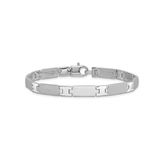 Gem & Harmony Mens Sterling Silver Brushed Link Bracelet 8.5 inches for Men