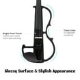 thumbnail image 4 of Yescom 4/4 Electric Violin Full Size Wood Silent Fiddle Musical Instrument Fittings Headphone Black, 4 of 12
