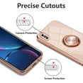 thumbnail image 4 of Electroplated Magnetic Ring Holder Case for iPhone X iPhone Xs, 360 Degree with Rotation Metal Finger Ring Holder Magnet Car Holder Soft Silicone Shockproof Cover for iPhone X/XS - Light Pink, 4 of 13