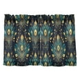thumbnail image 7 of Yayeee Kitchen Curtains Tier Pair Light Filtering 27"x24" Rod Pocket Short Cafe Window Panel, Gold Peacock Pattern, 7 of 7